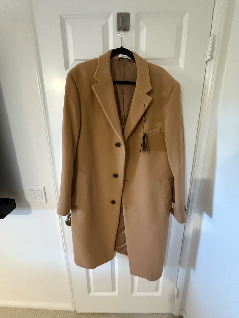 Ralph Lauren Men's Camel Columbia overcoat. Wool and cashmere Trench Coat - Picture 9 of 11